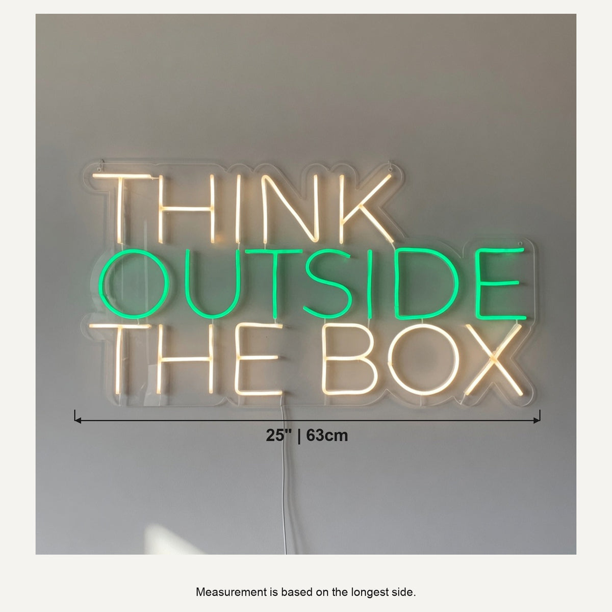 Think Outside the Box LED Neon Sign for Business Light Up Wall Decor - Shineneon