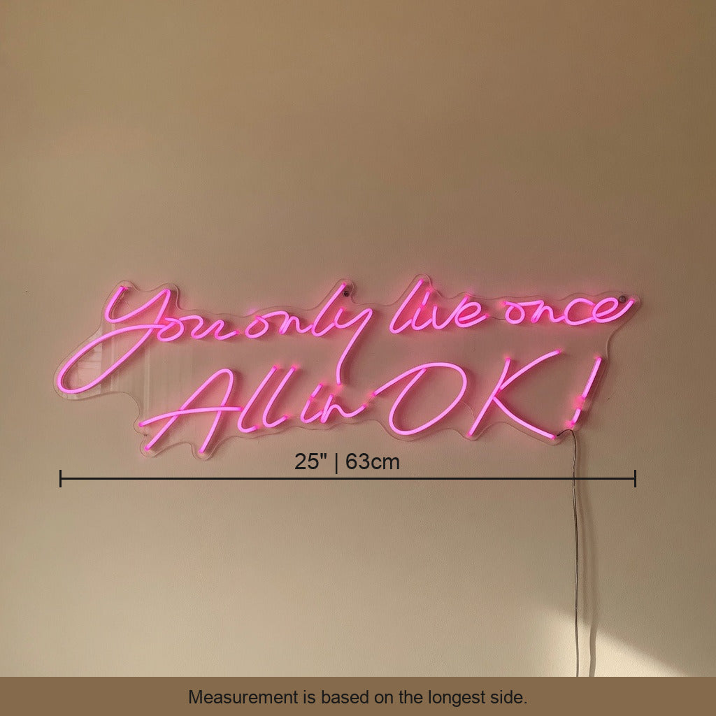 You Only Live Once All in LED Neon Sign Dimmable Wall Light - Shineneon