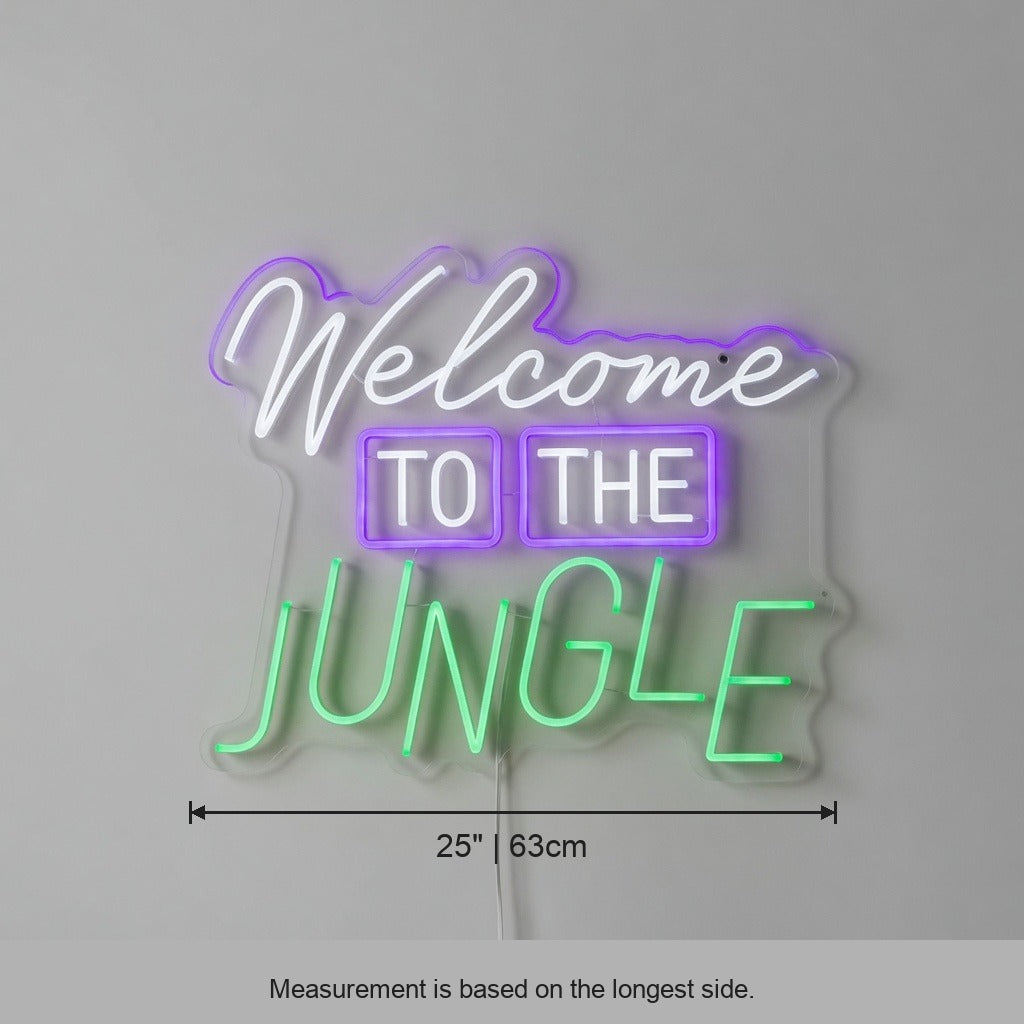 Welcome to the Jungle LED Neon Sign Boxed Caps with Script - Shineneon