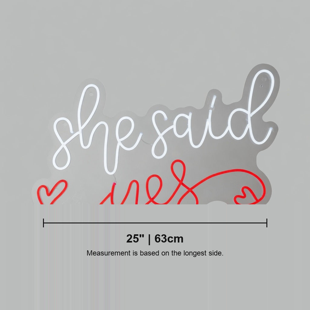 She Said Yes LED Neon Sign for Wedding - Shineneon