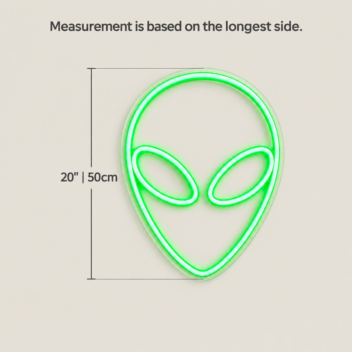 Aliens LED Neon Sign for Man Cave Dimmable Wall Decor - Size Guide