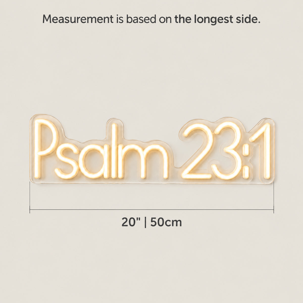 Bible Verse Neon Signs - Size Guide