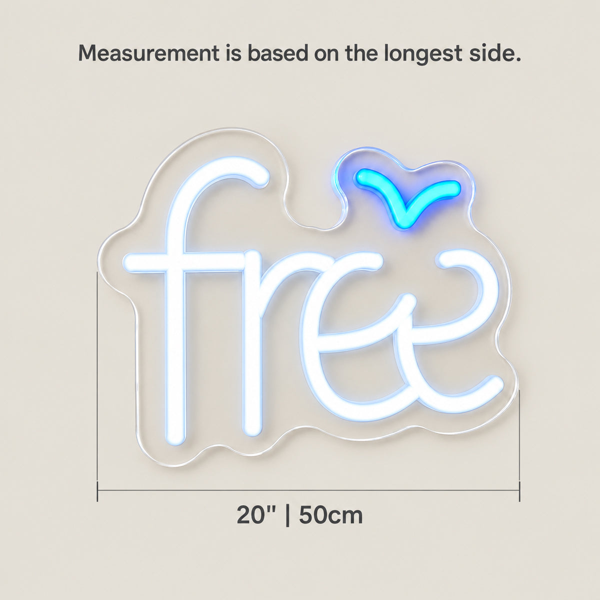 Free LED Neon Sign for Man Cave Dimmable Wall Decor - Size Guide