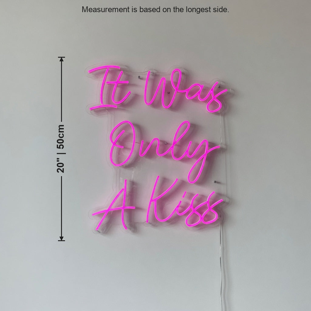 It Was Only a Kiss LED Neon Sign Dimmable Wall Light - Size Guide