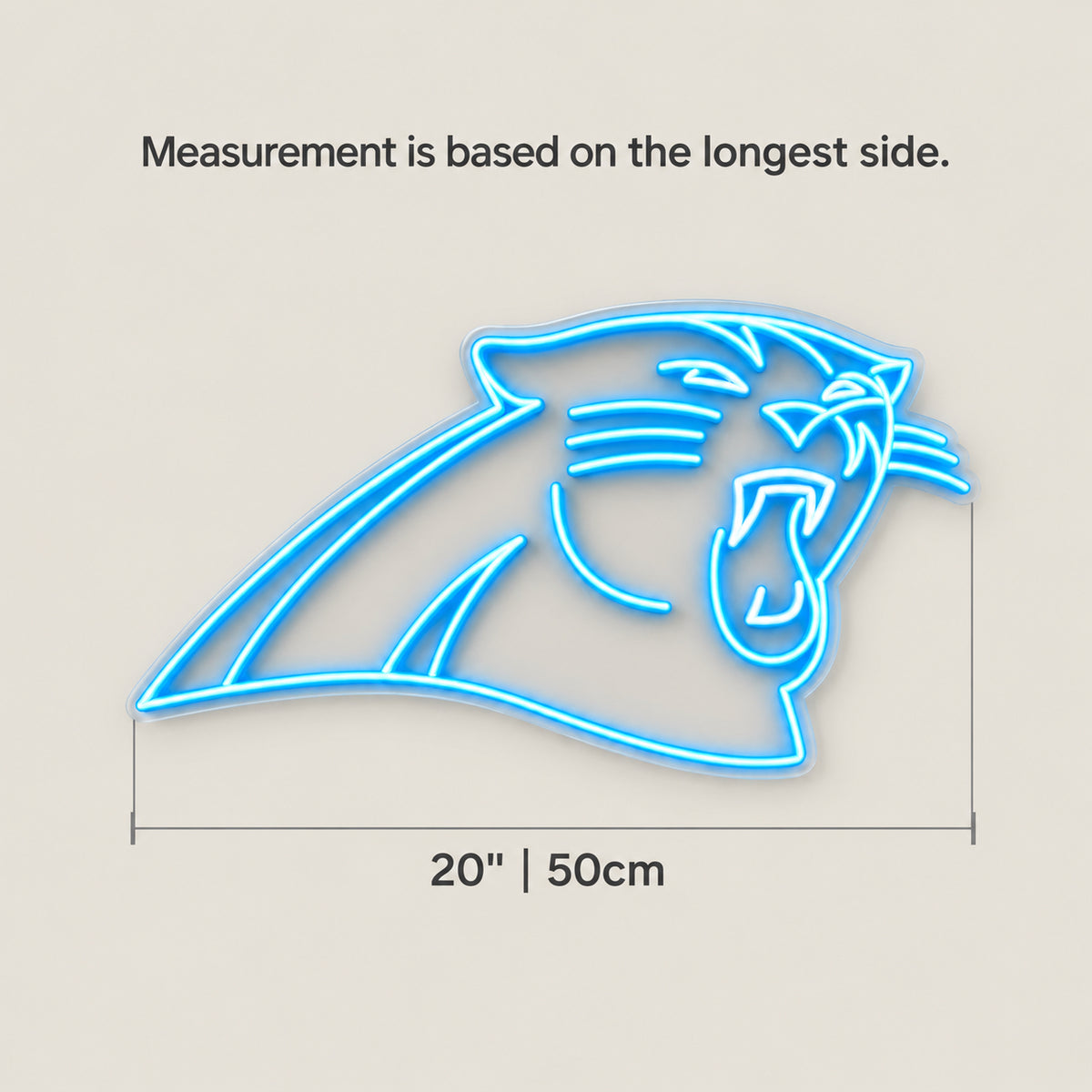 Carolina Panthers Neon Sign - Size Guide