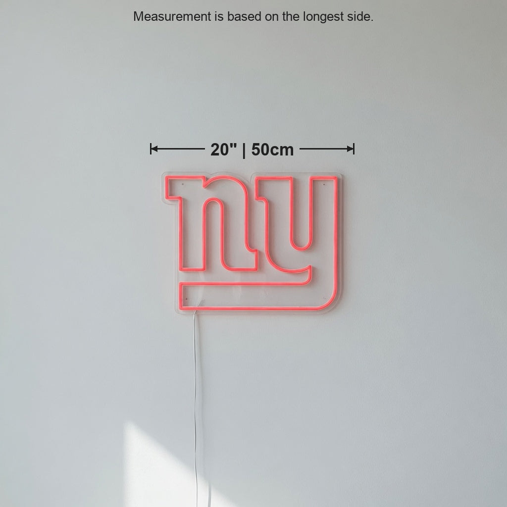New York Giants Neon Light - Size Guide