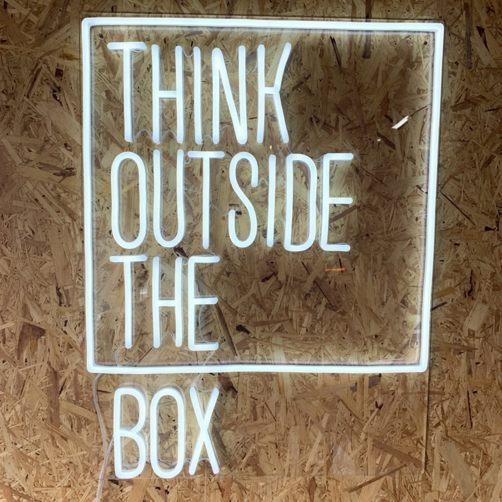 Think Outside the Box LED Neon Sign Plywood Board Caps - Shineneon