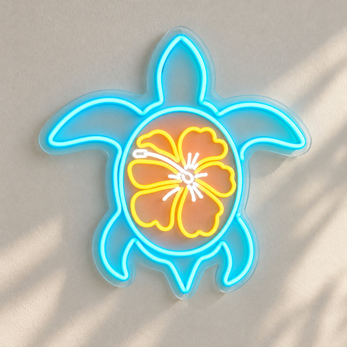 Sea Turtle with Hibiscus LED Neon Sign - Shineneon