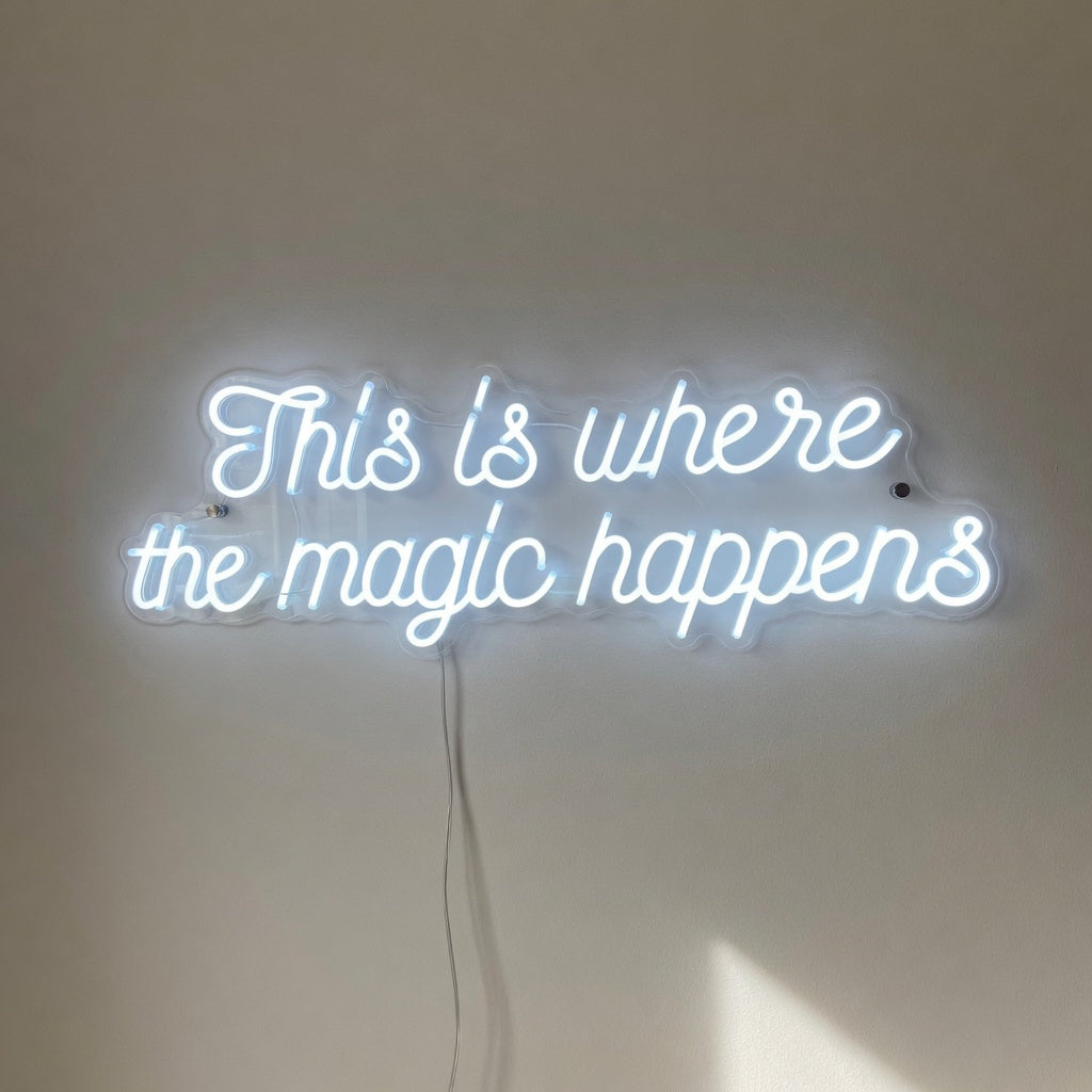 This Is Where the Magic Happens LED Neon Sign Fine Line Script - Shineneon