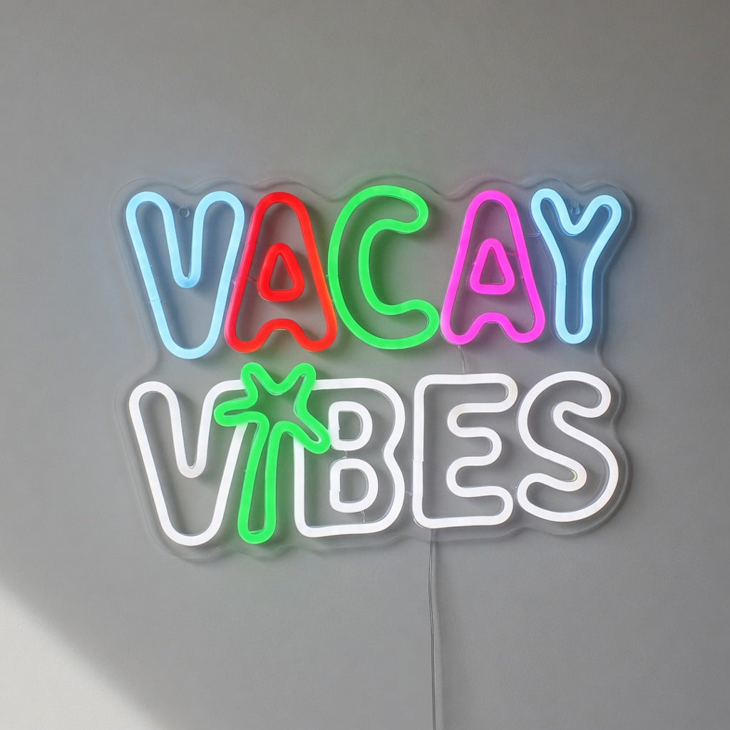 Vacay Vibes LED Neon Sign Dimmable Wall Light - Shineneon