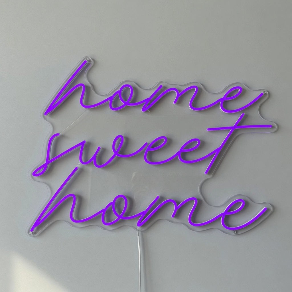Home Sweet Home LED Neon Sign Lowercase Soft Script - Shineneon