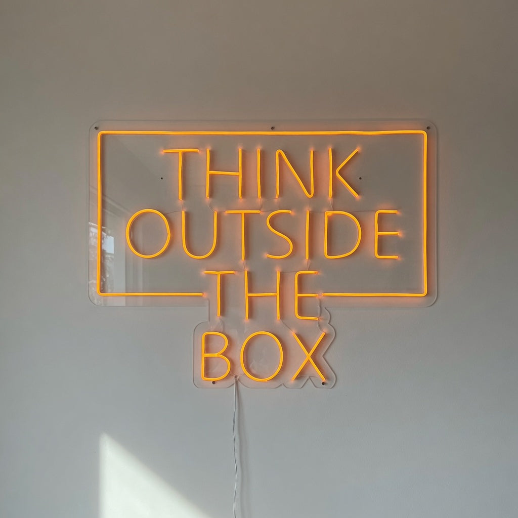 Think Outside the Box LED Neon Sign for Office Light Up Wall Decor - Shineneon