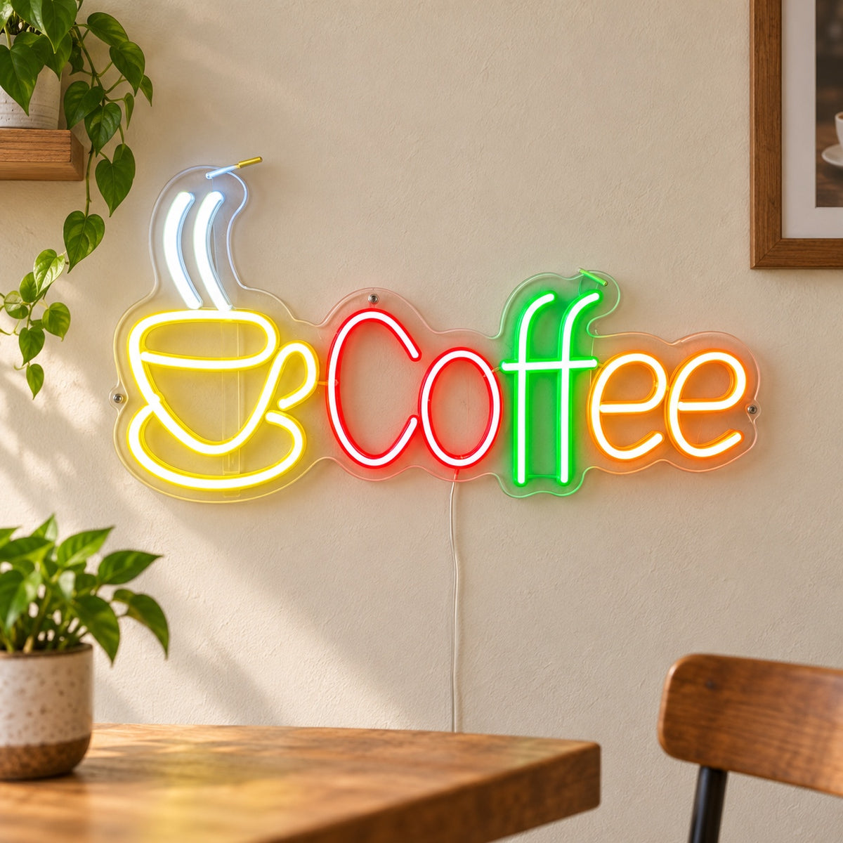 Coffee LED Neon Sign Cup with Wordmark Wall Neon Signs - Shineneon