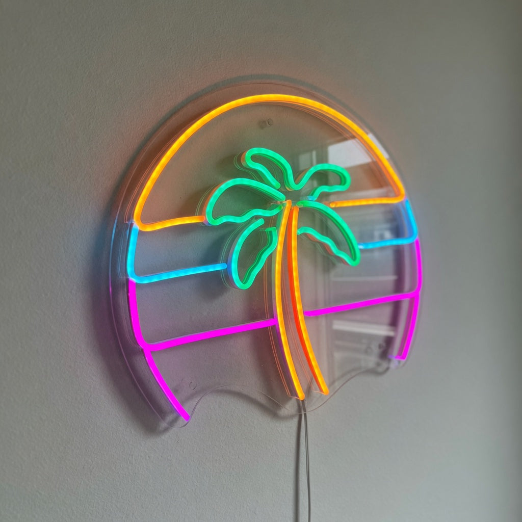 Palm Tree Rainbow LED Neon Sign for Bar Light Up Business Decor - Shineneon