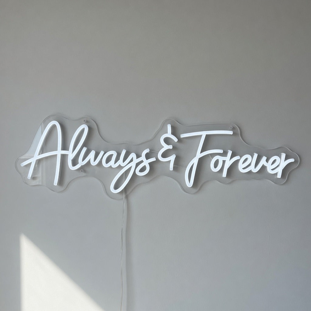 Always and Forever LED Neon Sign Floral Arch Script - Shineneon