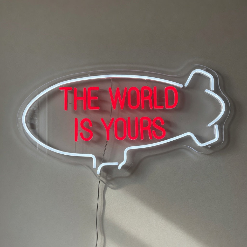 The World Is Yours LED Neon Sign Blimp Outline Design - Shineneon