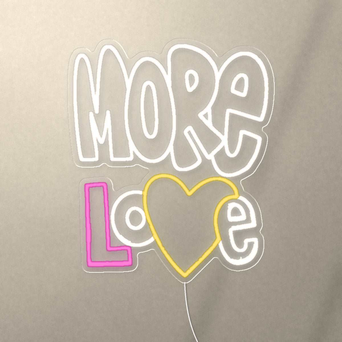 More Love LED Neon Sign, Dimmable Wall Light - Shineneon