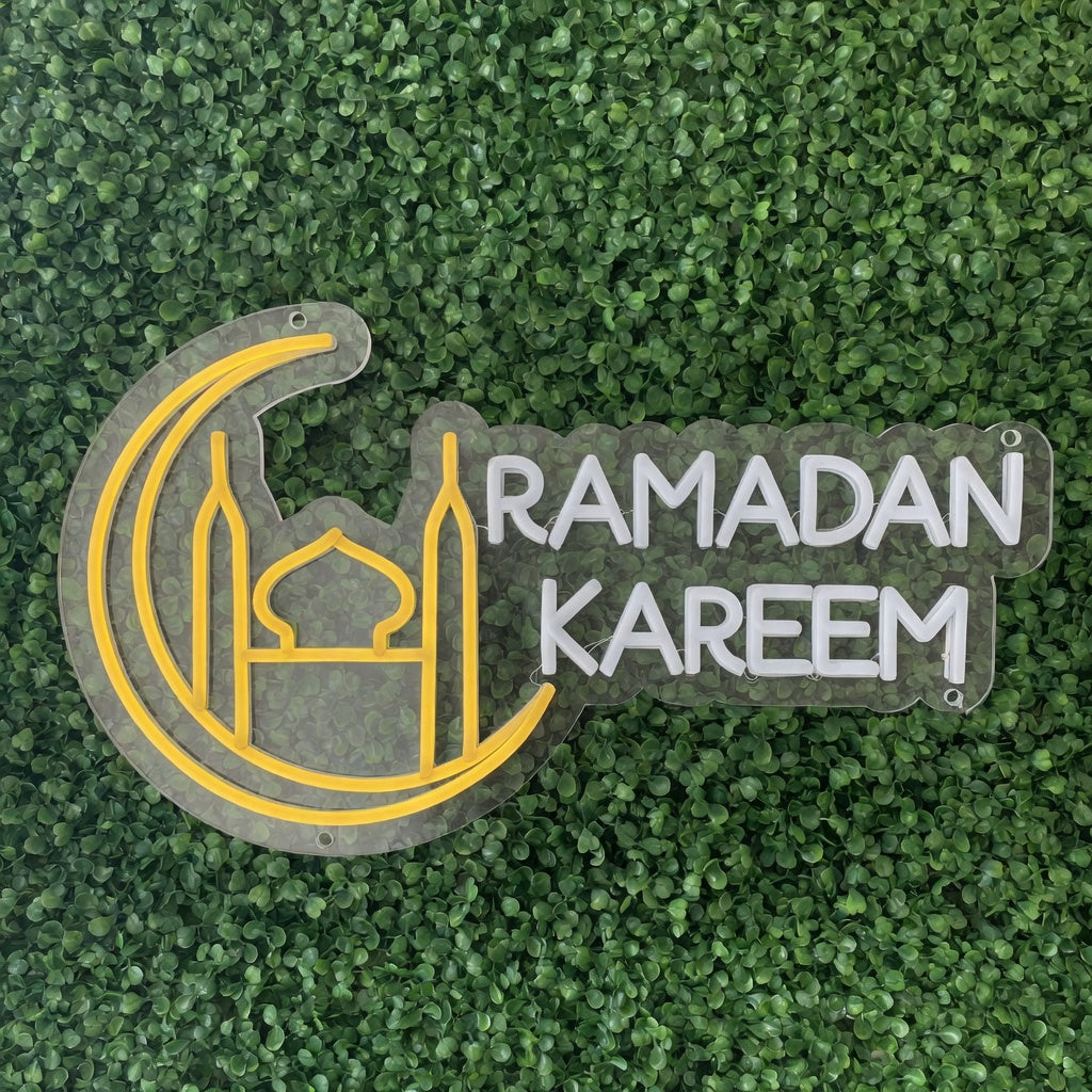 Ramadan Kareem LED Neon Sign with Mosque Lantern Icon - Shineneon