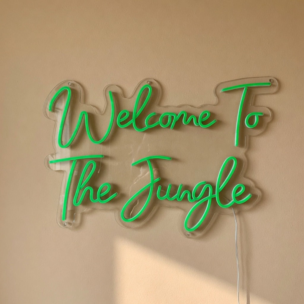 Welcome to the Jungle LED Neon Sign Two Line Rounded Script - Shineneon