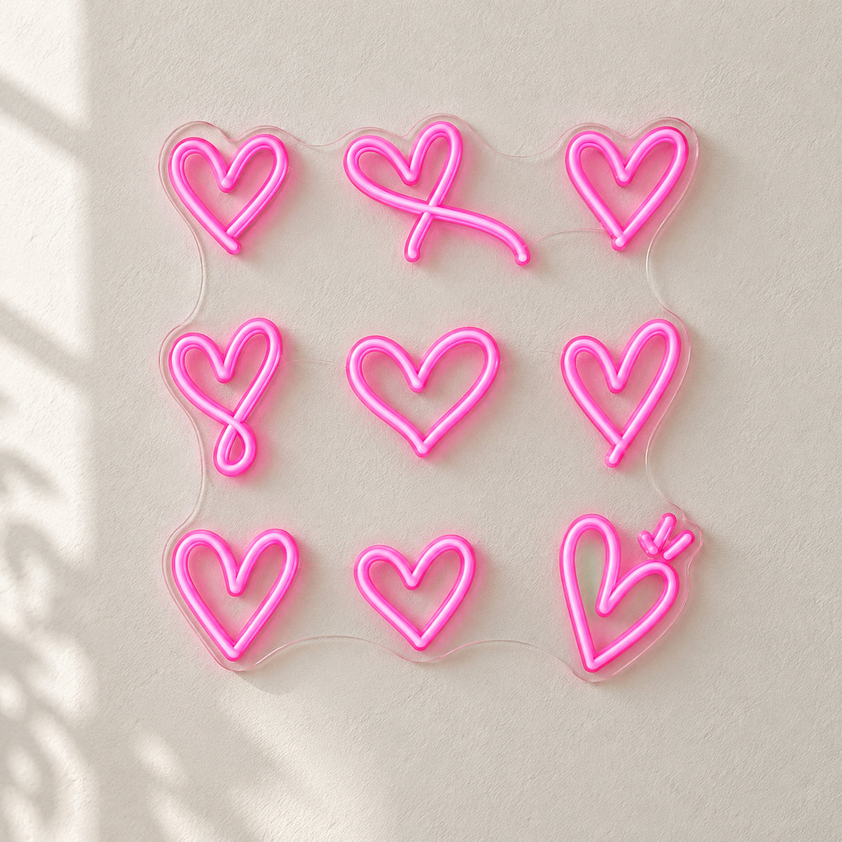 Hearts Neon Sign - Natural Light Product Image