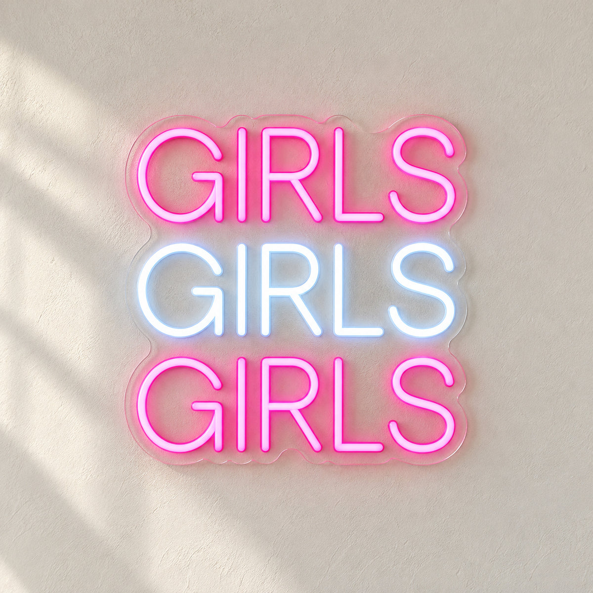Girls Girls Girls LED Neon Sign Wide Cut - Natural Light Product Image