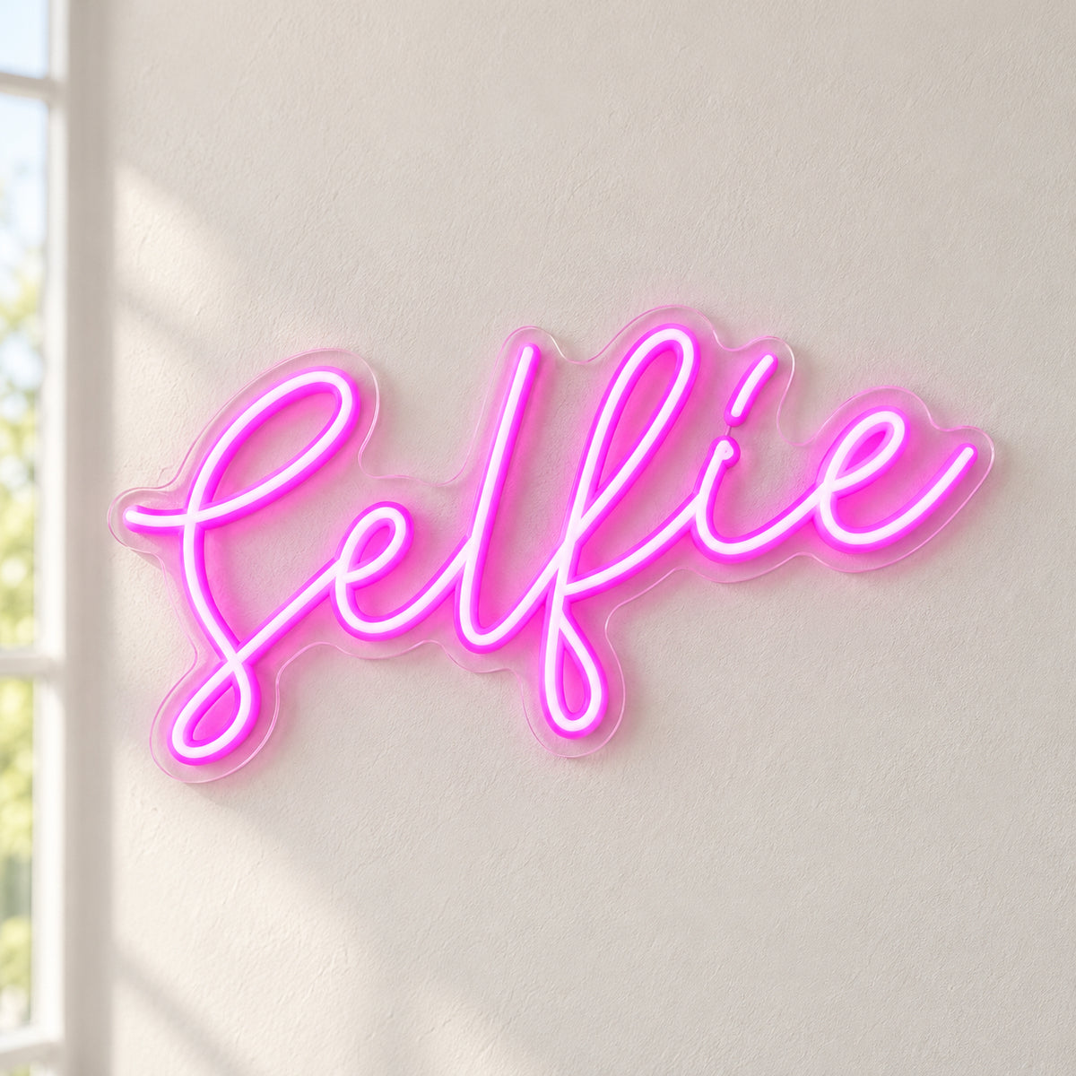 Selfie LED Neon Sign Garden Glow Script - Natural Light Product Image