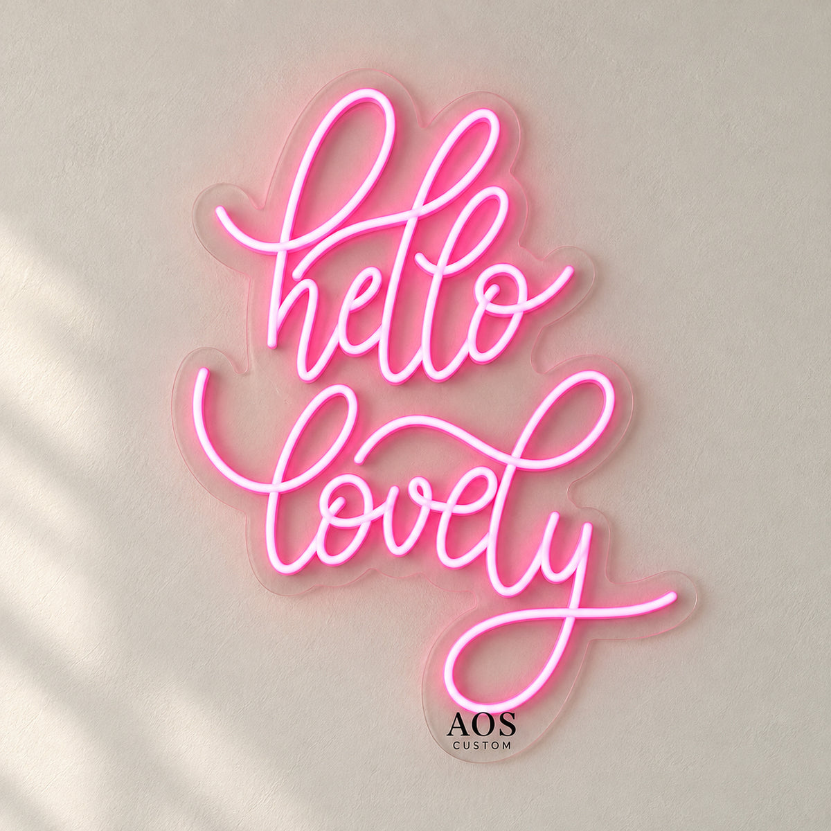 Hello Lovely LED Neon Sign Rounded Glow Script - Natural Light Product Image