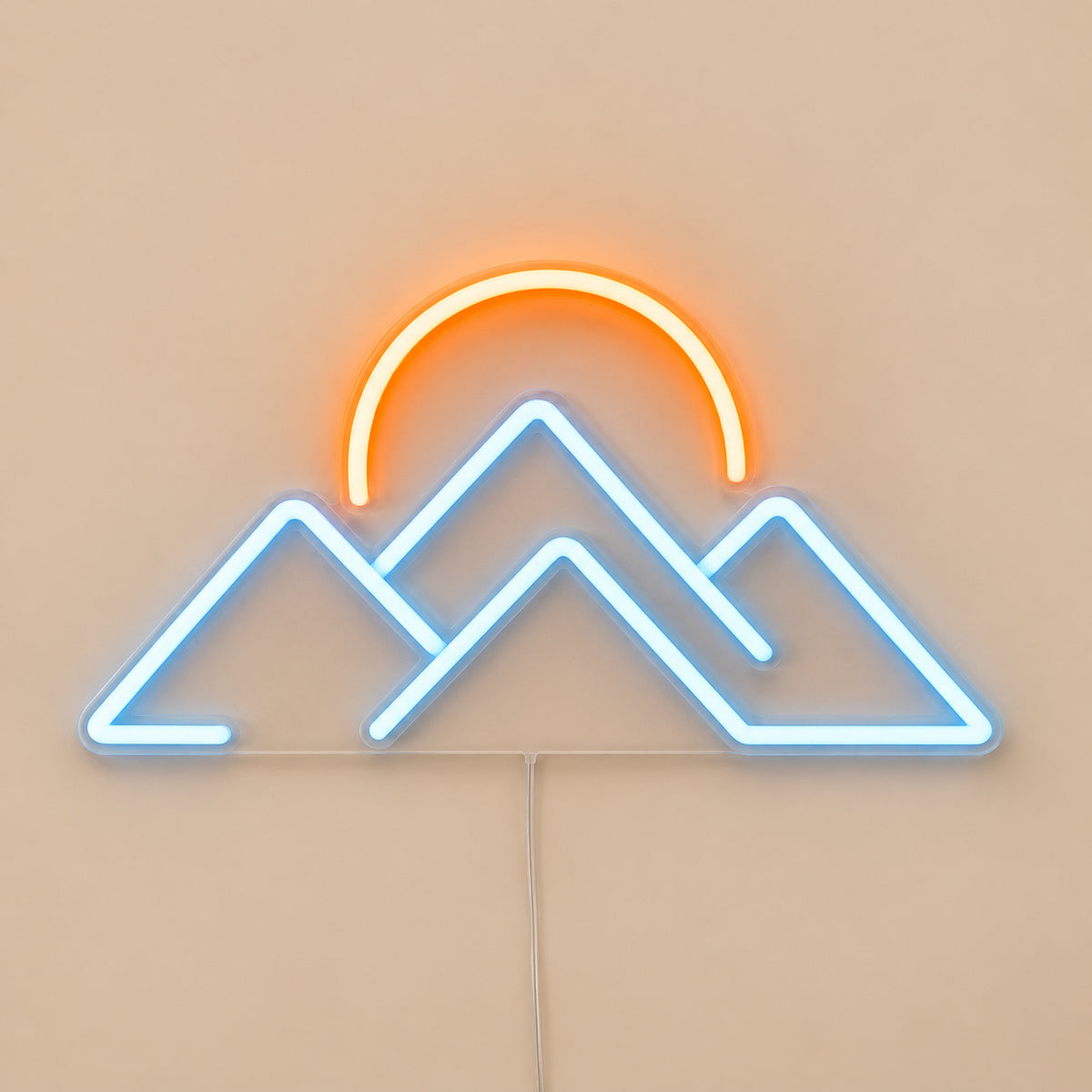 Mountains Sunset LED Neon Sign Wall Neon Signs - Solid Background