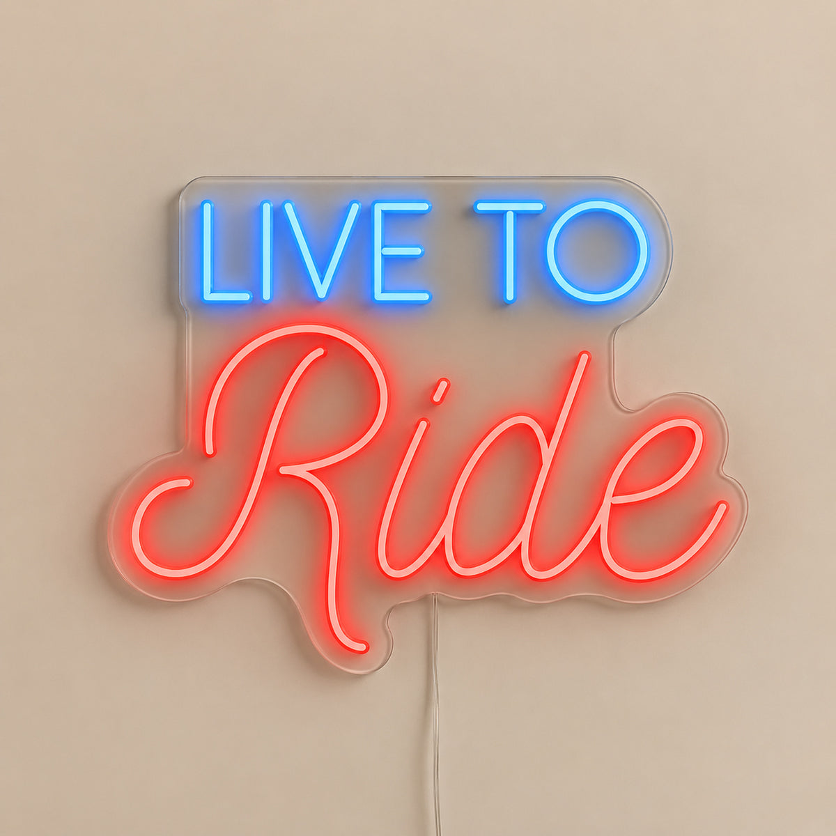 Live To Ride Living Room LED Neon Sign Wall Neon Signs - Solid Background