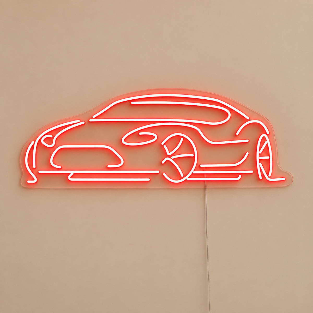 Low Profile Sports Car LED Neon Sign Wall Neon Signs - Solid Background