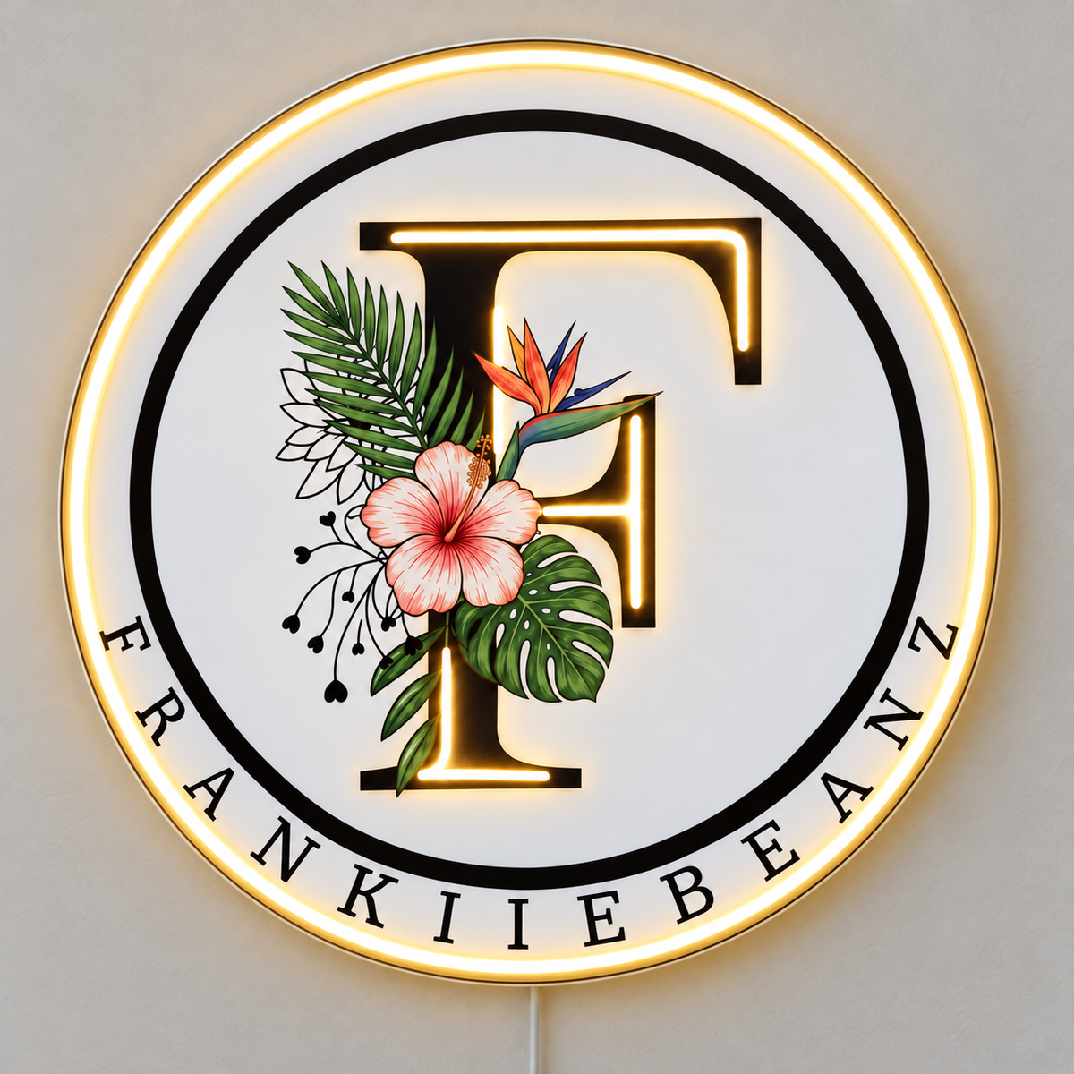 Floral F Badge Custom LED Neon Sign