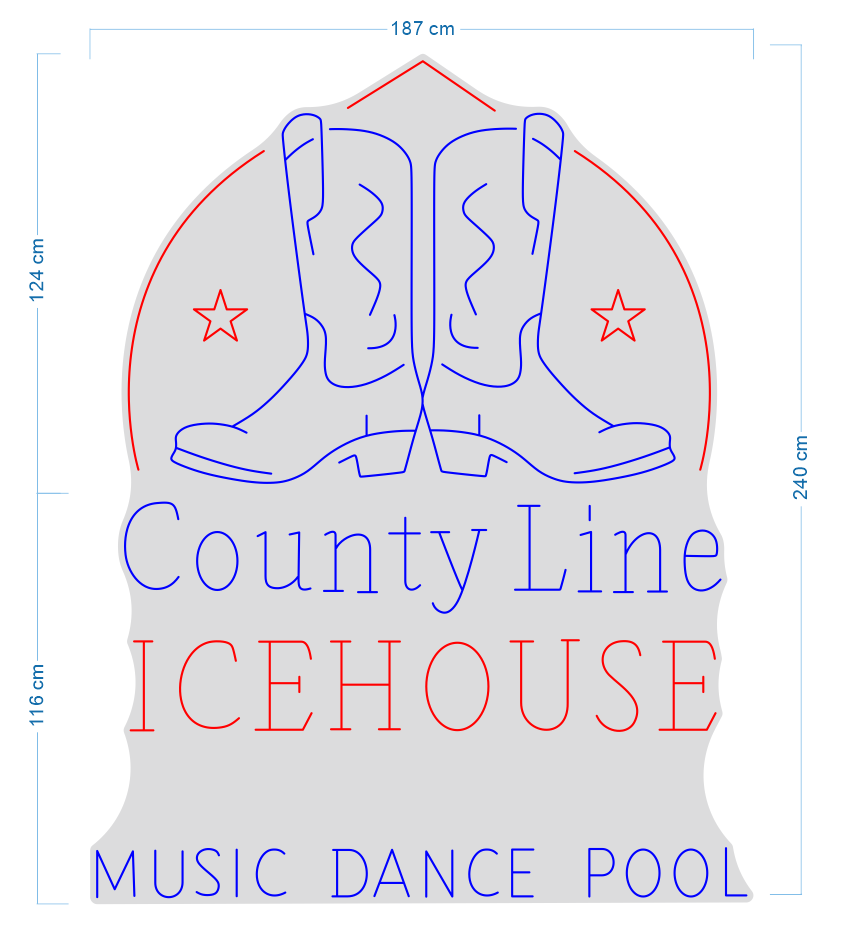 Country Line Ice House Custom Led Neon Sign Waterproof Free Shipping