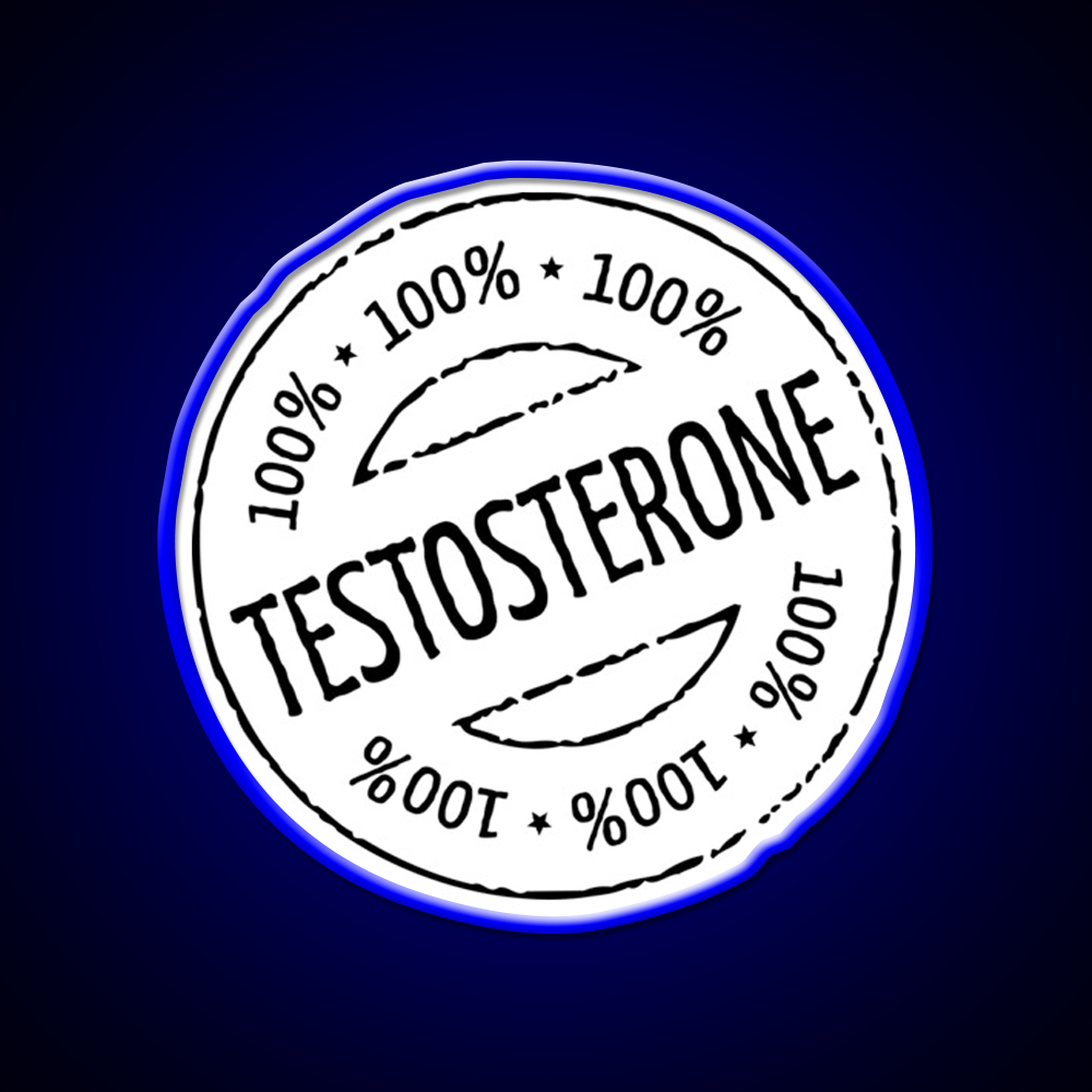 100 Persent Testosterone Stamp Black Gym Fitness Led Neon Sign Rgb Color