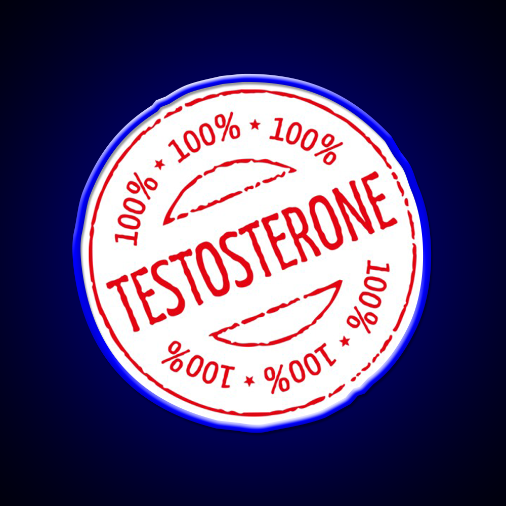 100 Persent Testosterone Stamp Red Gym Fitness Led Neon Sign Rgb Color