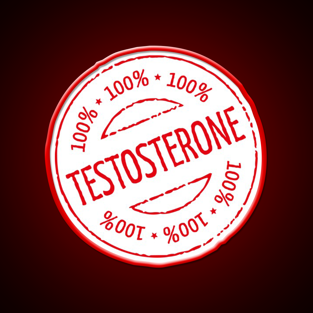 100 Persent Testosterone Stamp Red Gym Fitness Led Neon Sign Rgb Color