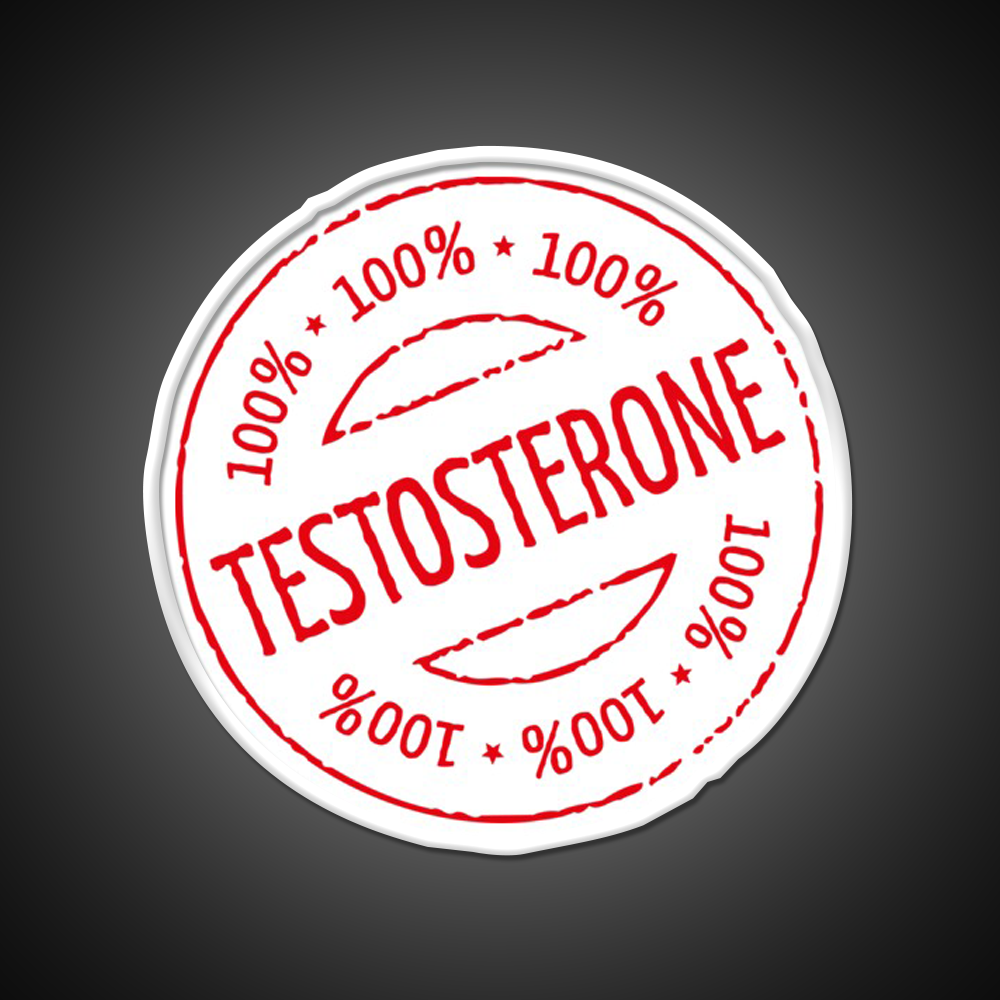 100 Persent Testosterone Stamp Red Gym Fitness Led Neon Sign Rgb Color