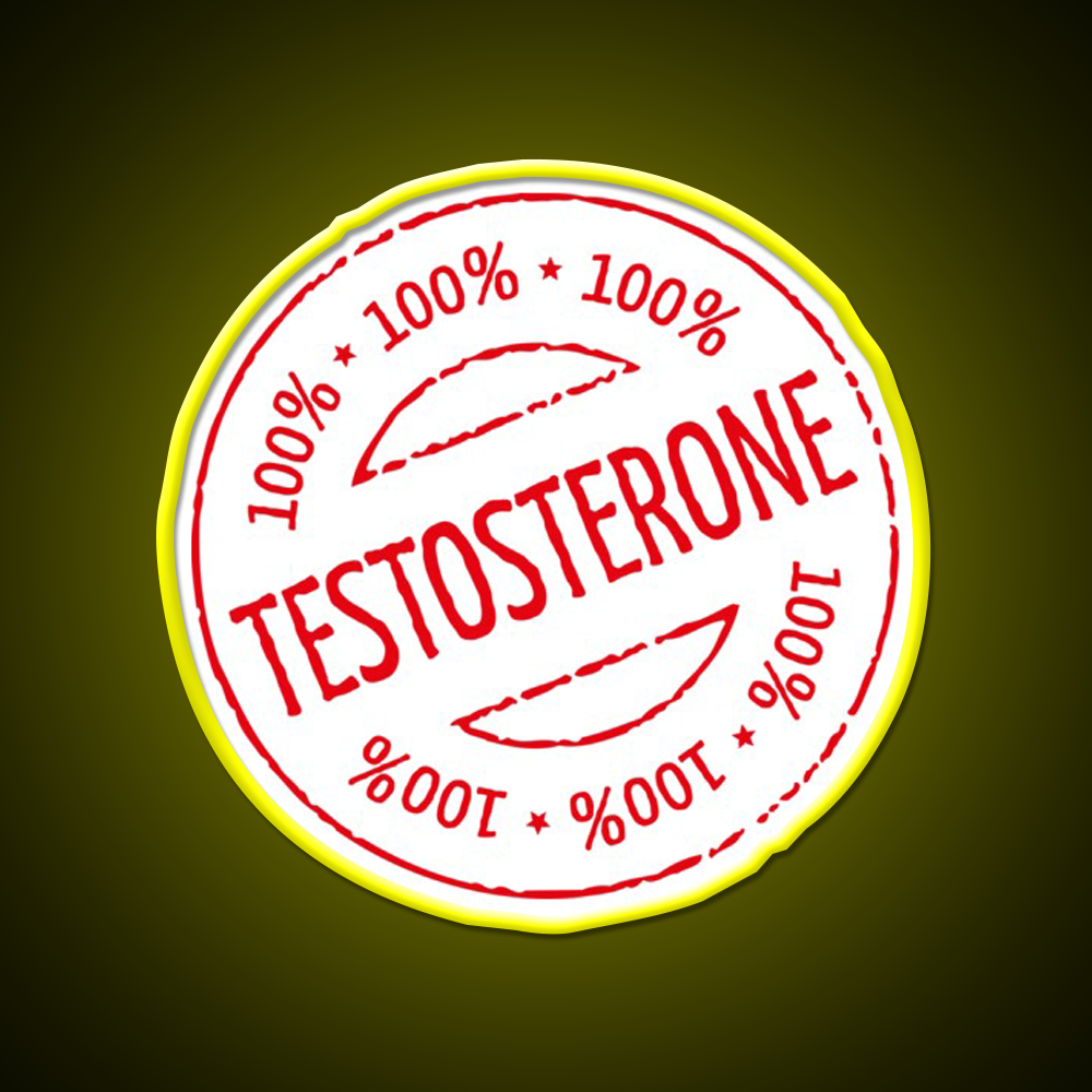 100 Persent Testosterone Stamp Red Gym Fitness Led Neon Sign Rgb Color