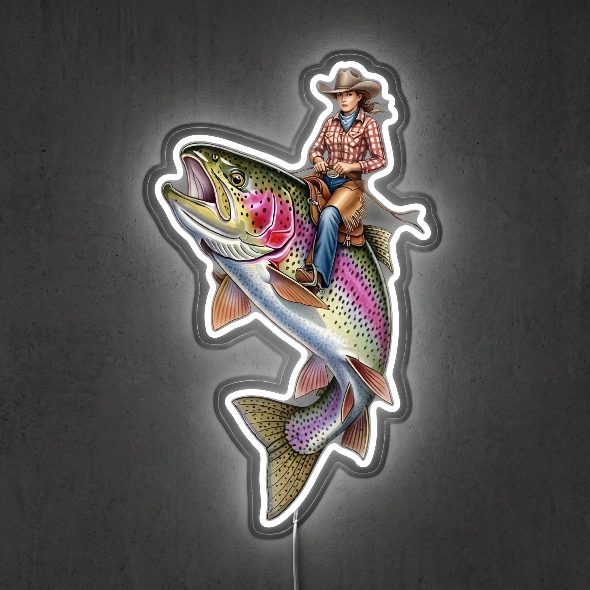 ShineNeon™ Color Splash Trout neon sign USB Power - LED neon sign view 9
