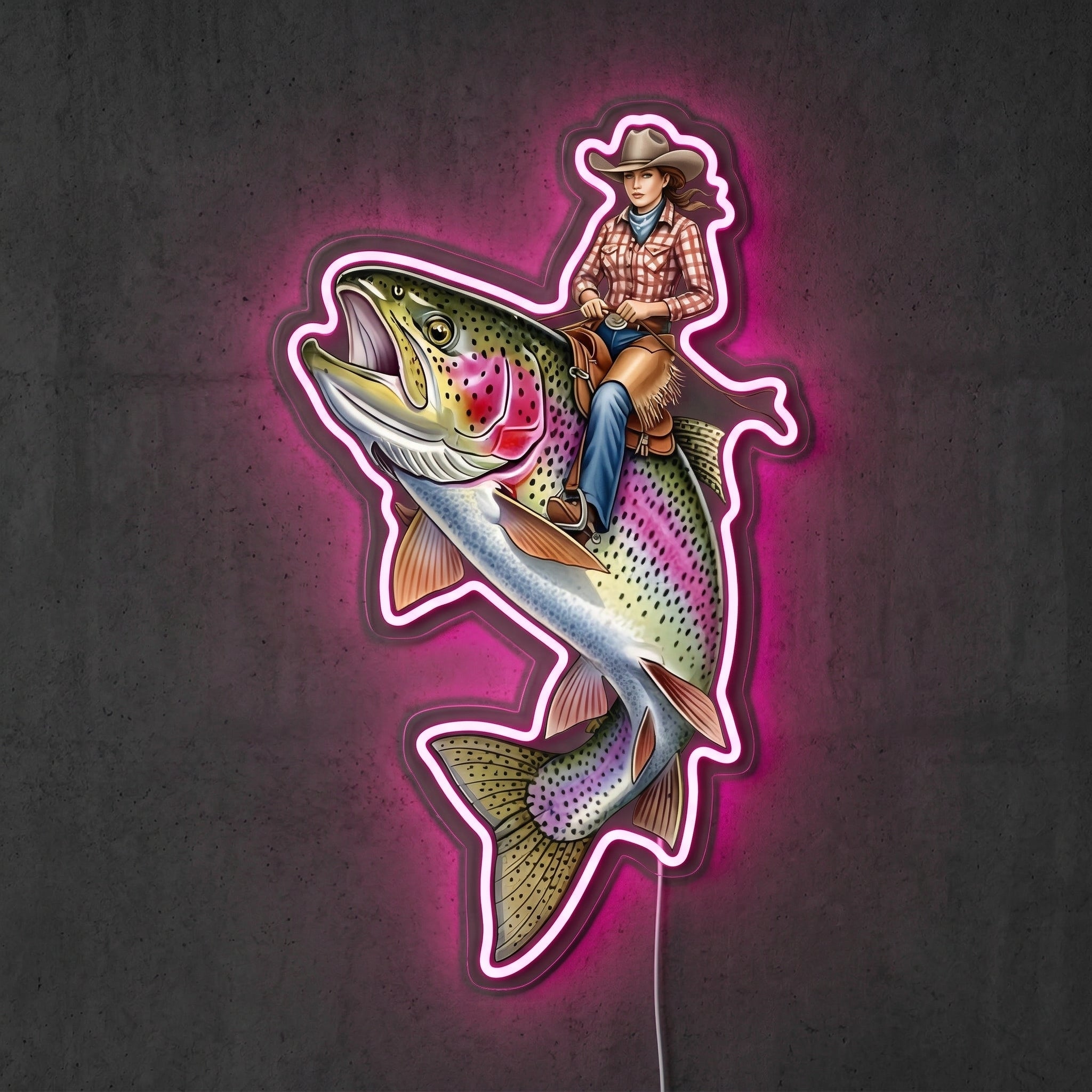 ShineNeon™ Color Splash Trout neon sign USB Power - LED neon sign view 6