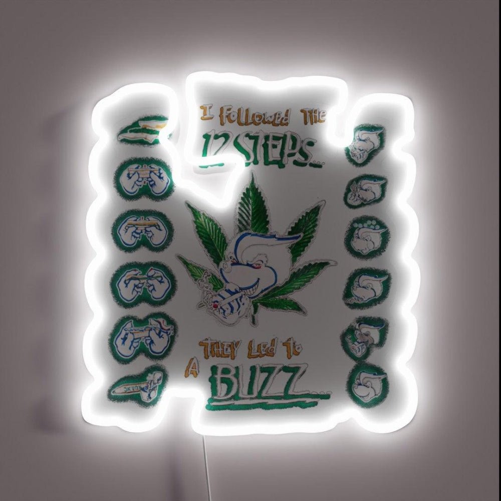 12 Steps Weed I Followed The 12 Steps Rgb Led Neon Sign - Shineneon
