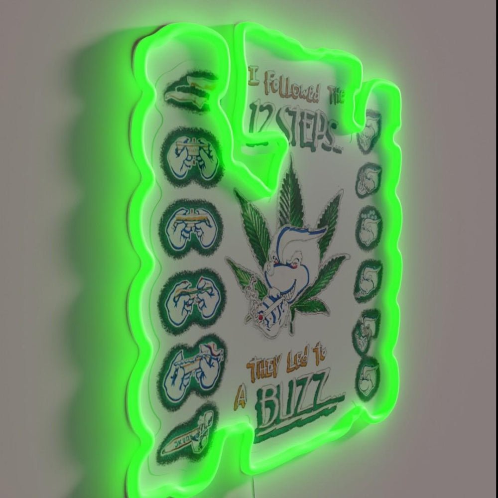12 Steps Weed I Followed The 12 Steps Rgb Led Neon Sign - Shineneon