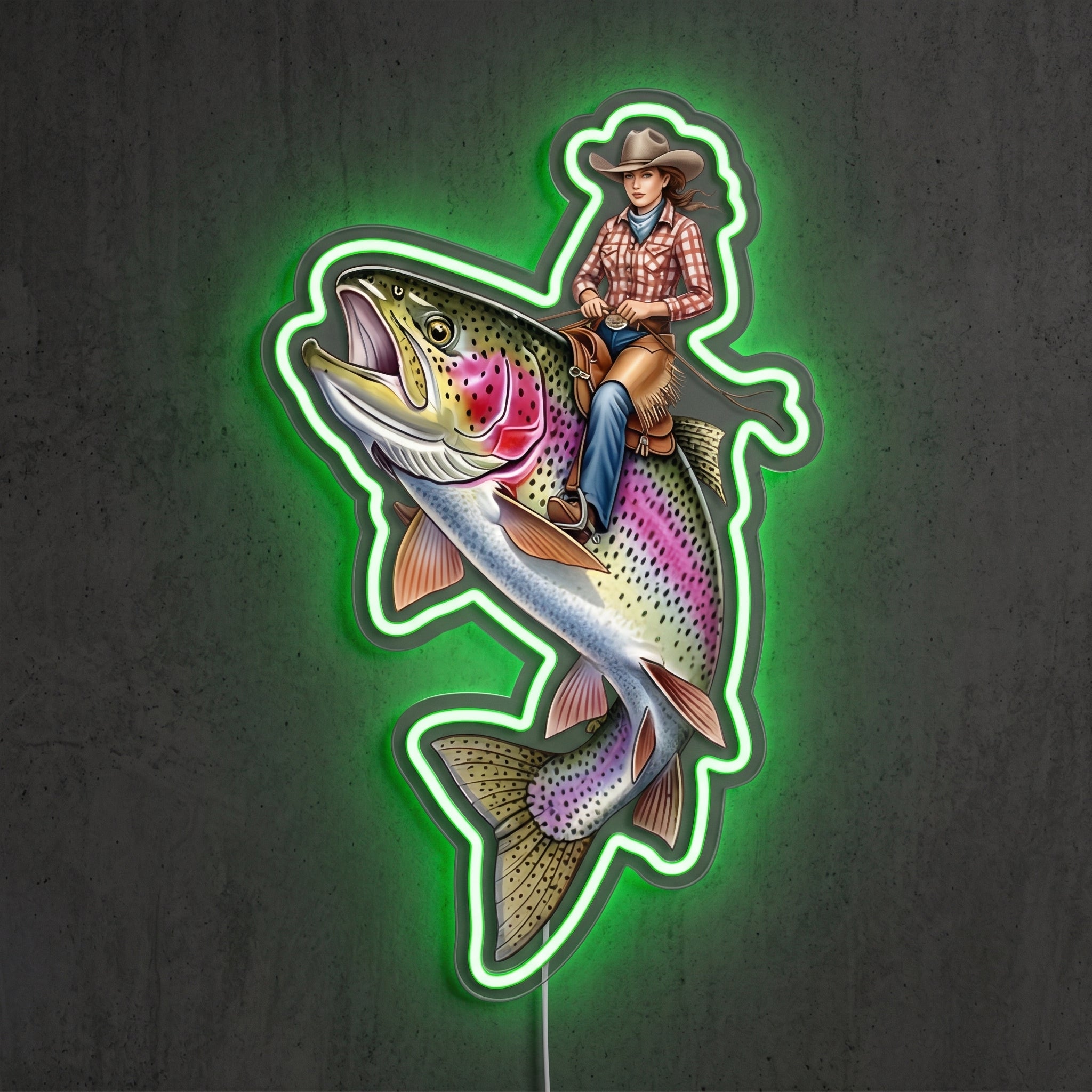 ShineNeon™ Color Splash Trout neon sign USB Power - LED neon sign view 8