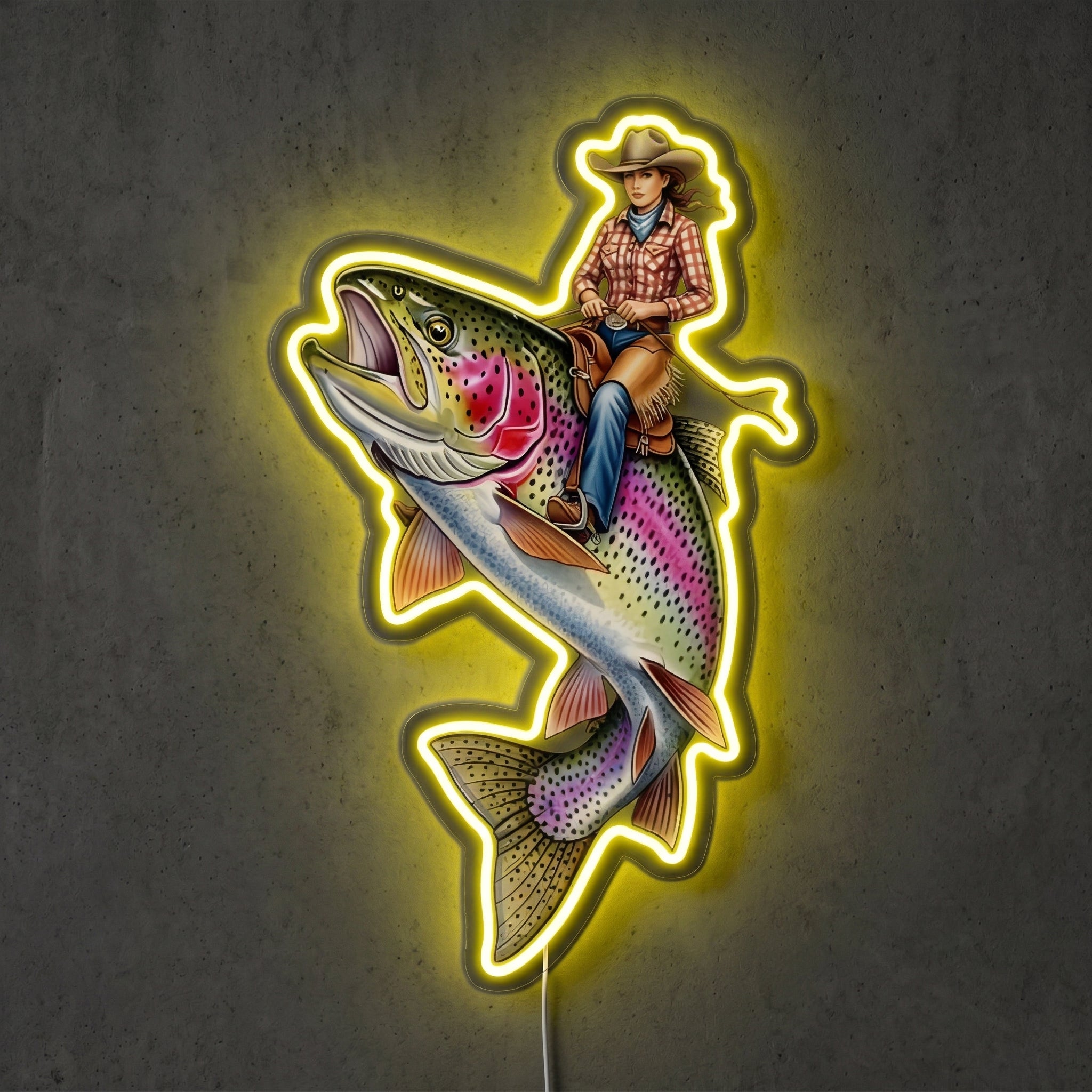 ShineNeon™ Color Splash Trout neon sign USB Power - LED neon sign view 5