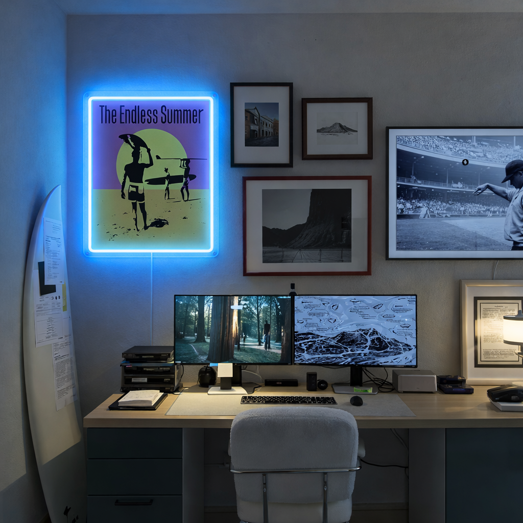 ShineNeon™ The Endless Summer LED Neon Sign - Retro Surf Beach Vibe Wall Decor (USB Powered)