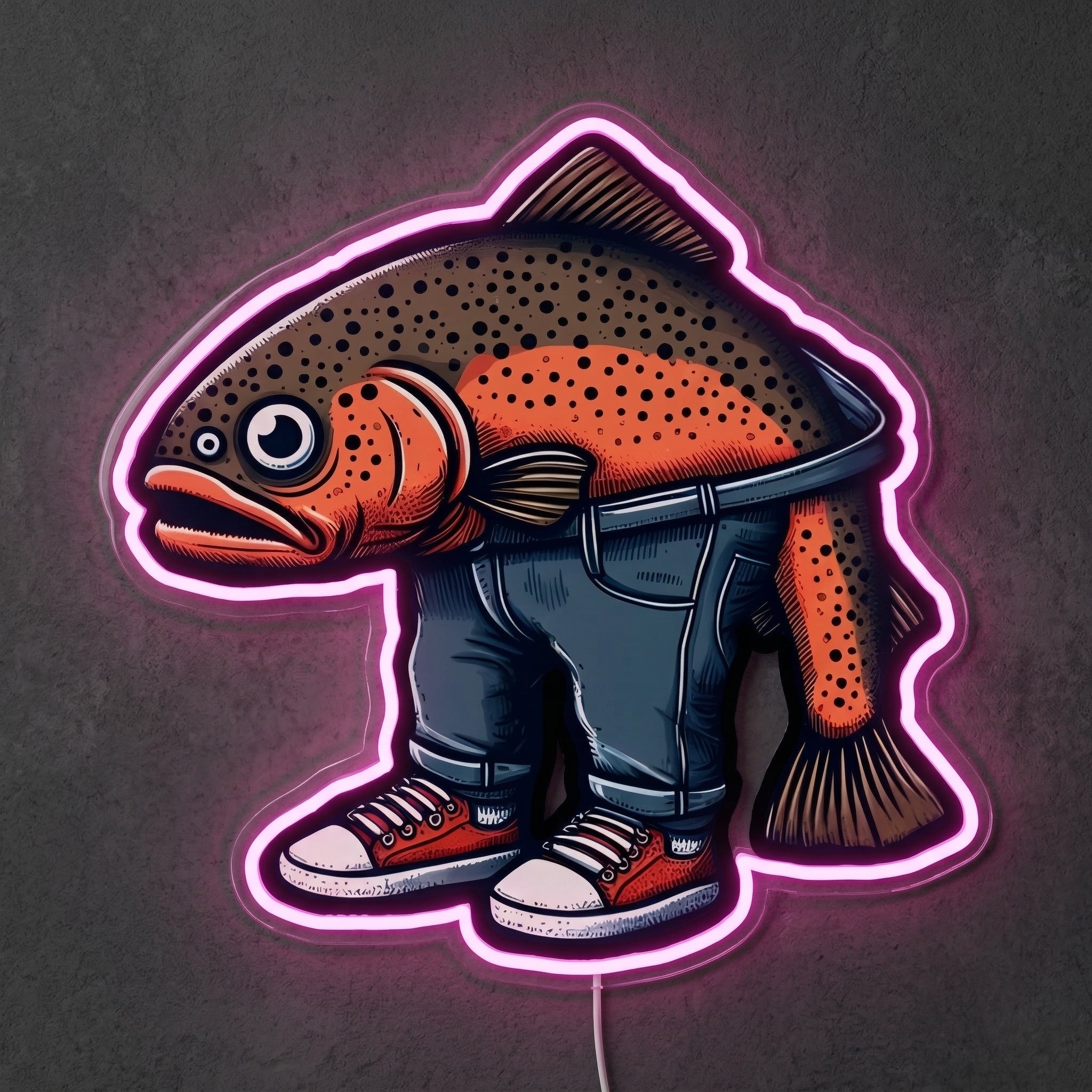 ShineNeon™ Boots Fish Character neon sign USB Power - LED neon sign view 6