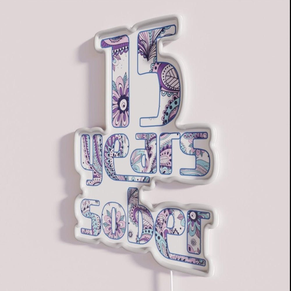 15 Years Sober Paisley Rgb Led Neon Sign - Shineneon