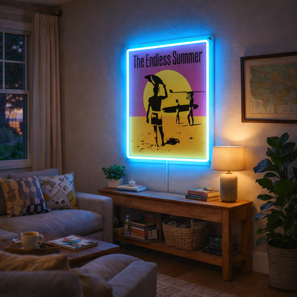 ShineNeon™ The Endless Summer LED Neon Sign - Retro Surf Beach Vibe Wall Decor (USB Powered)