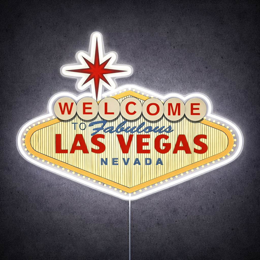 ShineNeon™ Welcome to Fabulous Las Vegas LED Neon Sign - Nevada Landmark Decor USB Powered