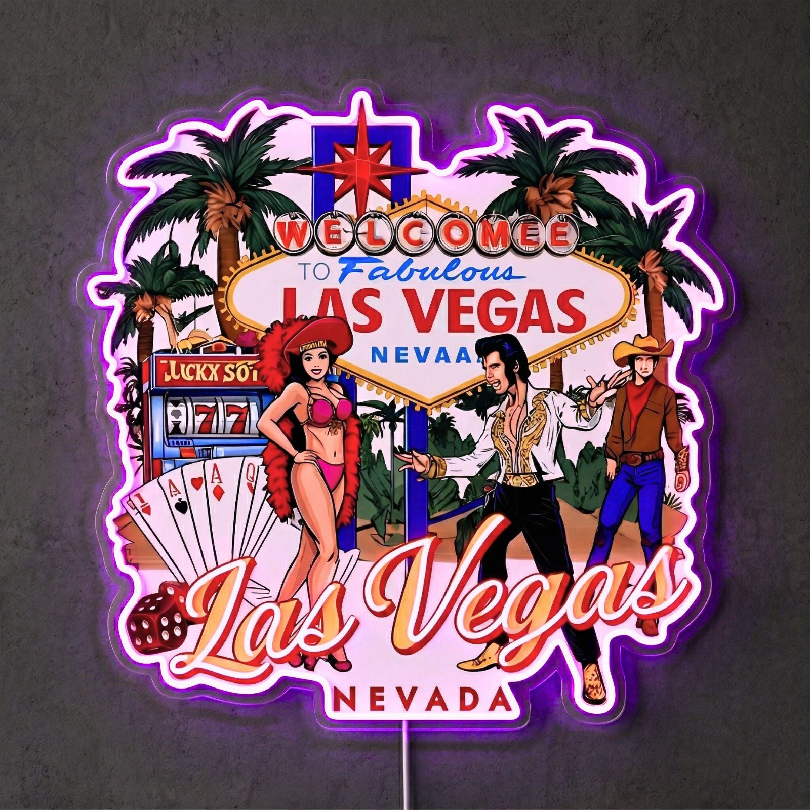 ShineNeon™ Las Vegas Palm Glow neon sign USB Power - LED neon sign view 7
