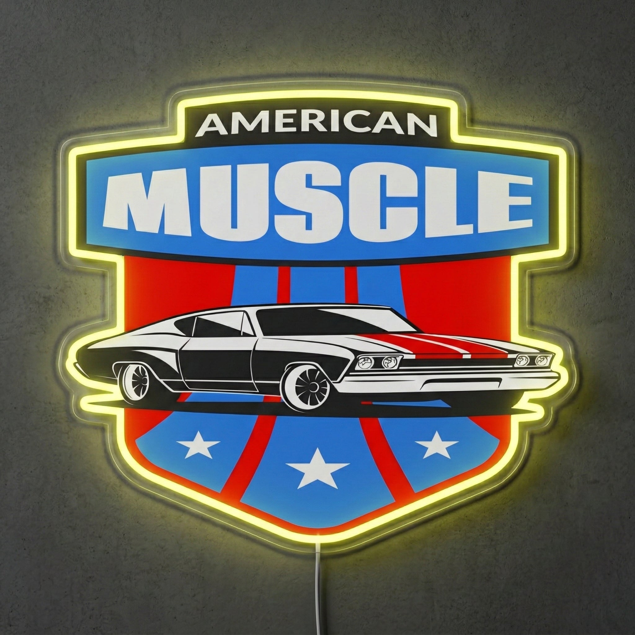 ShineNeon™ American Muscle Car LED Neon Sign Garage Wall Art USB Power